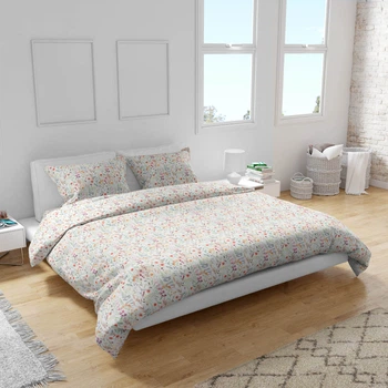 Евро комплект постельного белья Home Line Перкал 200х220 Принт Мелкие цветы (685112)