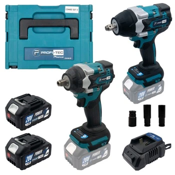Акумуляторний набір інструментів PROFI-TEC Combo Set 2/4 POWERLine (DTW500BL, DTW800BL) (2×PT2040MP (4.0 Аг), зарядний пристрій)