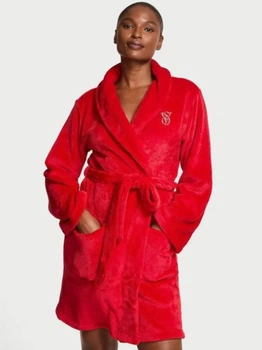 Халат жіночий флісовий Victoria's Secret Cozy Plush Robe XS/S (Червоний)