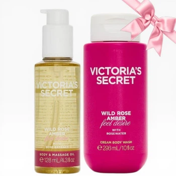 Подарунковий набір Victoria's Secret Wild Rose Amber Cream Body Wash + Body & Massage Oil (912/203)