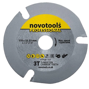 Пильный диск 115х22,23 3Т по дереву Professional NovoTools 100 шт (436832)