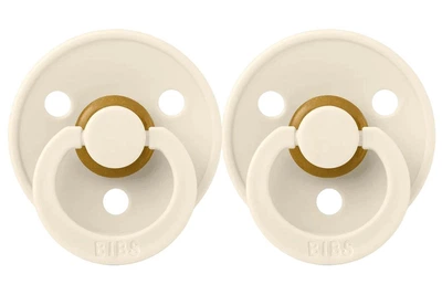 Соска BIBS 0-6 m Colour Latex Round Ivory, 2 шт