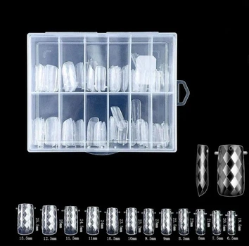 Верхні форми для нарощування нігтів з ефектом 3D діамант Квадрат