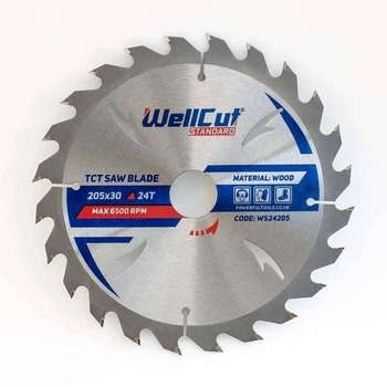 Пильный диск 205х30 24Т по дереву Standard WellCut 50 шт (018042)