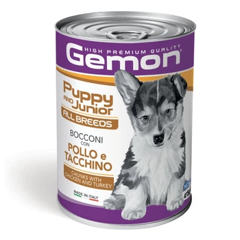 Вологий корм для цуценят Gemon All Breeds Puppy & Junior 415 г - курка та індичка