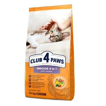 Сухий корм для котів Club 4 Paws Premium Indoor 4 in 1 14 кг - курка