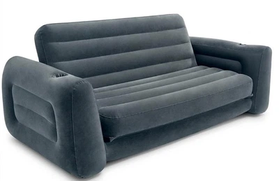 Надувной диван-кровать Intex 66552 NP 2в1 с подстаканниками, 224×203×66 см