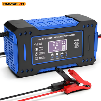 Интеллектуальное зарядное устройство для аккумулятора 12V 6A с LCD-дисплеем для автомобилей и мотоциклов