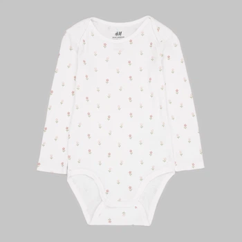 Боди H&M 92см белый цветы 23108801183