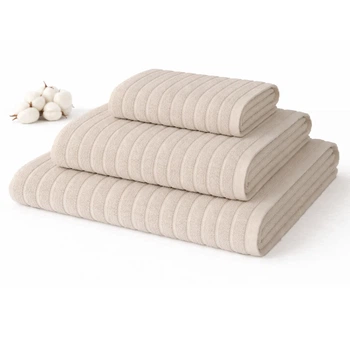 Комплект полотенец махровых 3 шт BEKI 1040-2/3 (50х90, 70х140, 100х150) бежевый