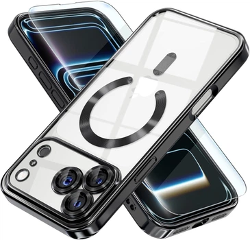 Чохол Wave Premium Metal Shining case with MagSafe (TPU) для Apple iPhone 17 Pro Max 6.9” Black