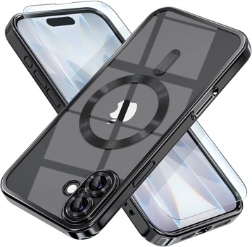 Чохол Wave Premium Metal Shining case with MagSafe (TPU) для Apple iPhone 17 6.3" Black