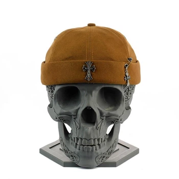 Молодежная кепка докер в стиле "Chrome Hearts" Кэмэл