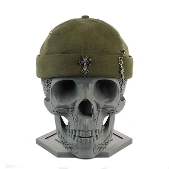 Молодежная кепка докер в стиле "Chrome Hearts" Хаки