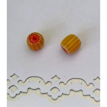 Скляні намистини Червоно-жовті Only, 2 шт (633181)