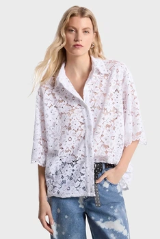 Жіноча біла блузка STUDDED FLORAL LACE SHIRT Michael Kors S MS540SXGTA