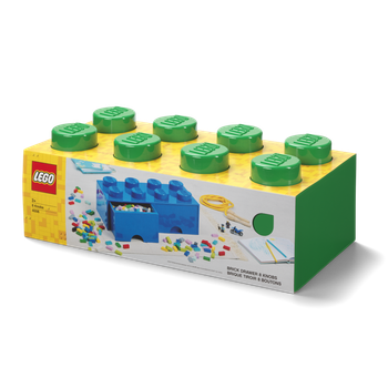 Pojemnik LEGO klocek z szufladami 8 Zielony (5711938029548)