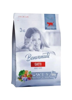 Сухой корм для взрослых котов Benvenuti GATTI с говядиной 3 кг (4820235901868)