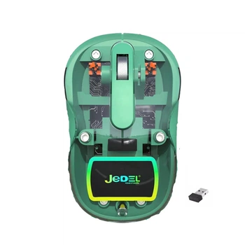 Беспроводная мышь Jedel WD141, BT5.0, 2.4G, 800-1600DPI, 300mAh, transparent-green