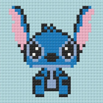 Алмазная мозаика мини "Stitch Стич" ODM0105, 10х10 см