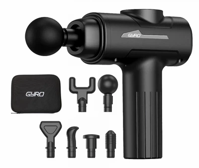 Перкусійний масажер для тіла та м'язів, ручний пістолет GYRO Muscle M7 Gun Massager Black (GYRO-M7)