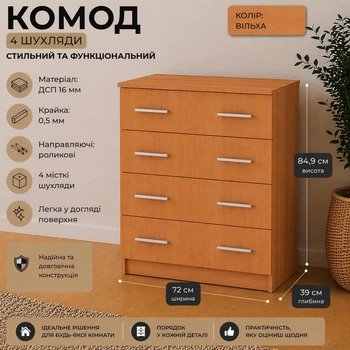 Комод 4Б Компаніт Вільха (32676631)