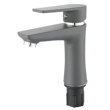 Смеситель для умывальника Plamix Oscar-001 Graphite (без шлангов) (Цвет графит) (PM6097)