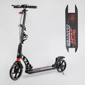Двоколісний самокат з дисковим гальмом та фарою Best Scooter 60054-R від 3-х років (i7-114292)