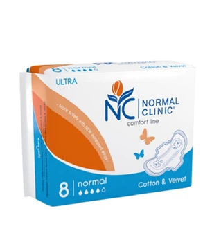 Прокладки гігієнічні Normal Comfort Ultra 260 mm. cotton&velvet 4 k. NCF 06 B 26244