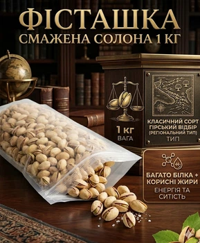 Фисташки жареные соленые 1 кг натуральные орехи в зип-пакете, хрустящий питательный перекус