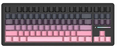 Клавіатура бездротова Attack Shark M87 Pro V2 White Jade Switch Bluetooth/Wireless/USB Black-Pink (AS-6972792470467-B)