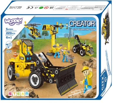 Klocki konstrukcyjne Woopie 6 w 1 Pojazdy budowlane 223 elementy 56621 (5906280656621)