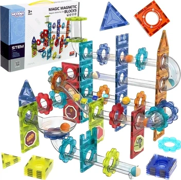 Klocki magnetyczne Woopie 3D Tor kulkowy kulodrom 113 elementów 55945 (5906280655945)