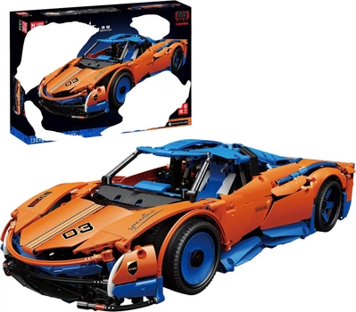 Klocki konstrukcyjne LeanToys samochód wyścigowy 1:18 RC 1883 elementów Pomarańczowo-niebieski 721939 (5905991072522)