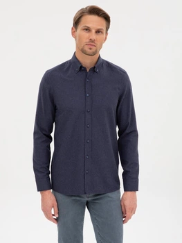 Рубашка хлопковая мужская Pierre Cardin G021Gl004-000-2350185(Lacivert) M Темно-синяя (8683859384655)