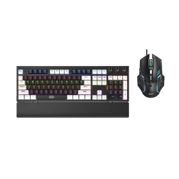 Проводная Клавиатура и Мышь XO KB-06 luminous mechanical, White