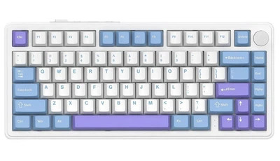 Клавиатура беспроводная Attack Shark X85 White Jade Switch Bluetooth/Wireless/USB White-Purple (AS-6972792470320-WP-UA)