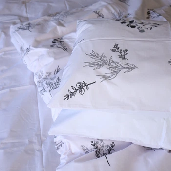 Простынь MirSon Бязь 17-0956 White Botanica 150х220 см (2200013182702)