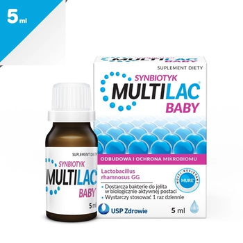 Мультилак Multilac Baby Synbiotic капли пробиотик + пребиотик 5 мл – для микрофлоры кишечника, для младенцев и детей