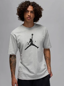 Футболка бавовняна довга чоловіча Jordan M J Jumpman Ss Hbr Tee IM9801-052 M Сіра (198730653297)