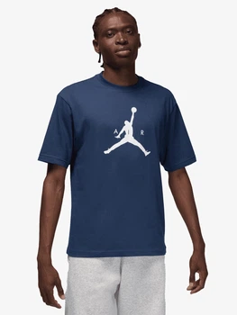 Футболка бавовняна довга чоловіча Jordan M J Jumpman Ss Hbr Tee IM9801-410 2XL Синя (198730653648)