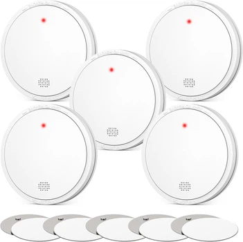 Автономный датчик дыма FSI-3004 с аккумулятором на 10 лет (набор 5 шт.) White