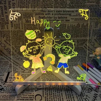Світлодіодна дошка для малювання та нічник UKC DIY Lamp з USB + фломастери (20*20см)