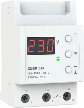 Реле напруги ZUBR D25 (25 А, 5 700 ВА) (4820120220401)