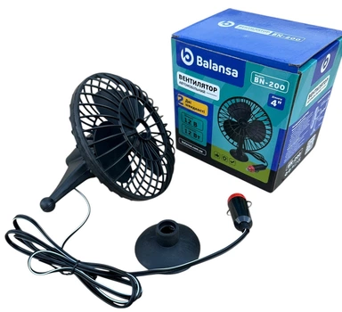 Вентилятор автомобильный от прикуривателя хол.воздух (на присоске) 12V