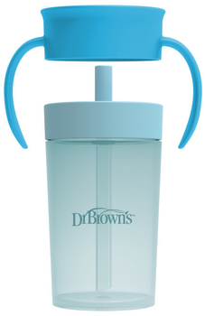 Чашка Dr Brown′s Milestones із соломкою 300 ml блакитна (72239330784)