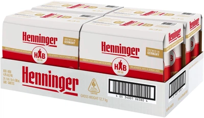 Упаковка пива Henninger Lager світле фільтроване 4.8% 0.5 л x 24 шт. (4053400104713_4053400282497)