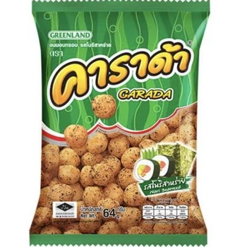 Хрусткі рисові кульки зі смаком норі Greenland Sewaweed Snack Carada 64 грам