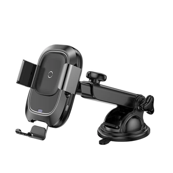 Автомобільний тримач із бездротовою зарядкою Baseus Smart Vehicle Bracket with Wireless Charger (air outlet type) Black WXZN-01