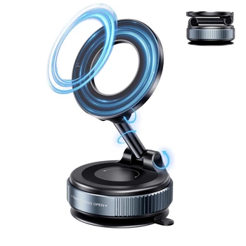 Автомобільний тримач XO C169 Vacuum suction cup locking magnetic suction bracket (with magnet ring) Black